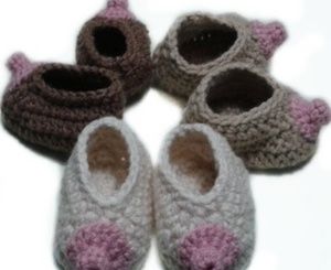 Handmade Crocheted Baby Boob Nursing Booties-Fair Skin Only Available